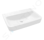 VILLEROY & BOCH - O.novo Umyvadlo 650x460 mm, bez přepadu, bez otvoru pro baterii, AntiBac, CeramicPlus, alpská bílá 4A4168T2