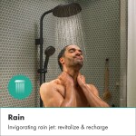 HANSGROHE - Activera S Sprchový set s termostatem, průměr 24 cm, 2 proudy, EcoSmart, matná černá 28638670