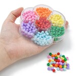 Akrylové korálky - mix barev - 6 x 5 mm - krabička