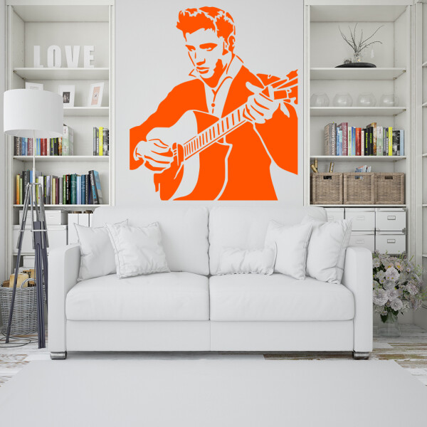 Samolepka Elvis Presley Barva: oranžová, Velikost: 80 x 76 cm