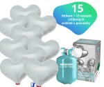 Helium set - helium a balónky IBREX srdce stříbrné 15 ks - Balonky.cz Helium set - helium a balónky IBREX srdce stříbrné 15 ks - Balonky.cz