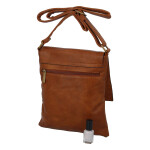 Praktická dámská koženková crossbody Ariel, koňaková