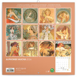 Kalendář 2024 poznámkový: Alfons Mucha, 30 × 30 cm