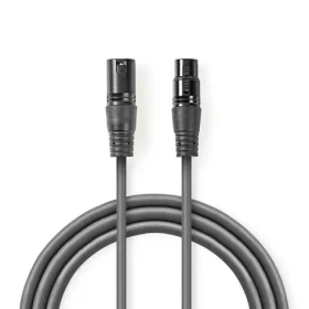 Nedis DMX Redukční kabel XLR 3pinový (M) - XLR 3kolíková (F) 15.0 m tmavě šedá (COTG15012GY150)