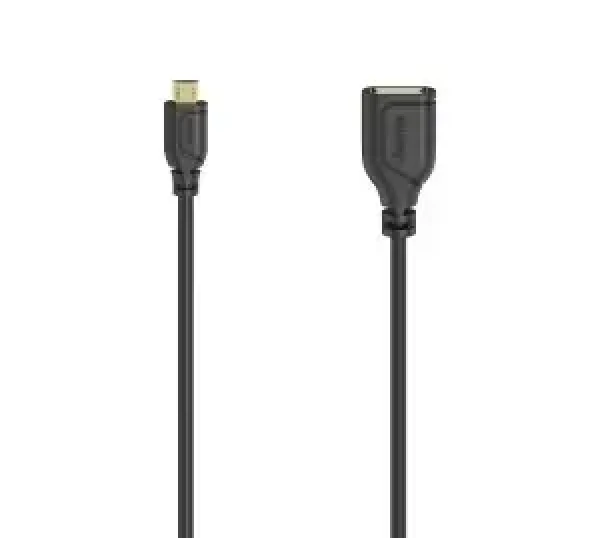 Hama Flexi-Slim černá / Redukce Micro-USB OTG / 15 cm / USB 2.0