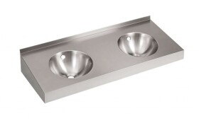 SANELA - Nerezová umyvadla Dvojumyvadlo 1200x500 mm, bez otvoru pro baterii, matná nerez SLUN 19