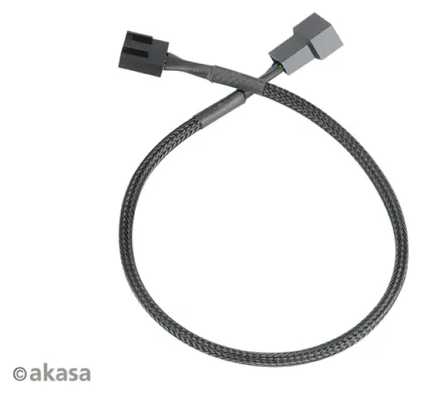 Akasa prodlužovací kabel ventilátoru 4PIN černá / Kabel / PWM / 30 cm / 4 ks (AK-CBFA01-KT04)