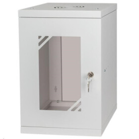 LEXI-Net 10" nástěnný rozvaděč Basic 9U 292x300, skleněné dveře, bez zad, svařovaný, šedý EDF_10102485