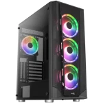 Aerocool Prism ARGB černá / ATX / 2x USB-A 3.0 / 1x USB-A 2.0 / 4x 120mm / bez zdroje / průhledná bočnice (ACCM-PB29143.11)