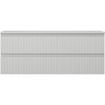 MEXEN/S - Rivel koupelnová skříňka pod umyvadlo 120 cm s deskou, 2 zásuvky, reliéf , šedá mat 91A20-12047-2-BFFC62