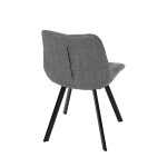 Židle jídelní, šedá látka, nohy černý kov