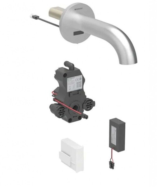 GEBERIT - Piave Elektronická umyvadlová baterie pod omítku, bateriové napájení, easy to clean, kartáčovaná nerez 116.264.SN.1