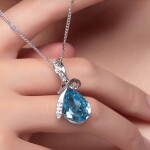 Souprava náhrdelníku, náušnic a náramku Tear Drop, Světle modrá 40 cm + 5 cm (prodloužení)