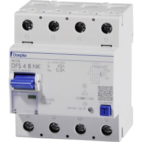 Doepke 09146995 DFS4 063-4/0,30 - B NK 4polig 63/0,3A univerzální proudový chránič pro všechny proudy B 4pólový 63 A 0.3 A 230 V, 400 V