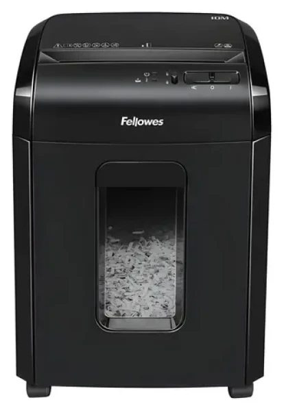 Fellowes 10 M / Skartovač / 10 listů 70g papíru / mikrořez 2×12 mm / Šíře vstupu 220 mm / P-5