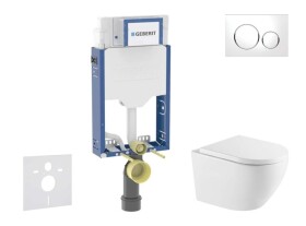 GEBERIT - Kombifix Set předstěnové instalace, klozetu Oudee a sedátka softclose, tlačítko Sigma20, bílá/chrom SANI15CA3159