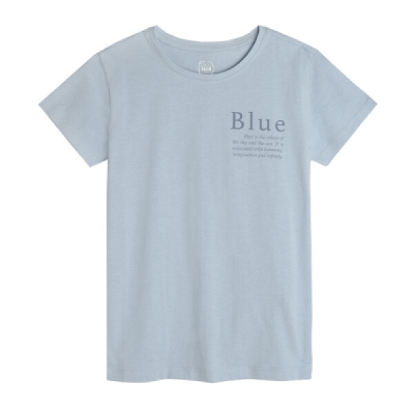 Tričko s krátkým rukávem a nápisem- modré - 134 BLUE
