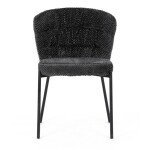 Židle jídelní, šedá látka, černé kovové nohy.