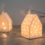 Räder Porcelánový svícen domeček Stars, bílá barva, porcelán