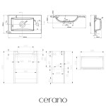 CERANO - Umyvadlová skříňka pro WC Sora - černá matná + umyvadlo z lit. mramoru - černá matná - 40x57,5x22 CER-999993