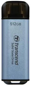 Transcend ESD300C Externí SDD 512GB modrá / USB-C 3.2 Gen 2 / R: 1050MBs / W: 950MBs (TS512GESD300C)