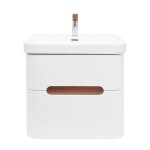 Koupelnová skříňka s umyvadlem a baterií SAT Fusion 57,5x53x45 cm bílá matná mat SATFUSION260WMWBA SATFUSION260WMWBA