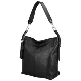 Módní dámská kožená kabelka na rameno Sherica, černá