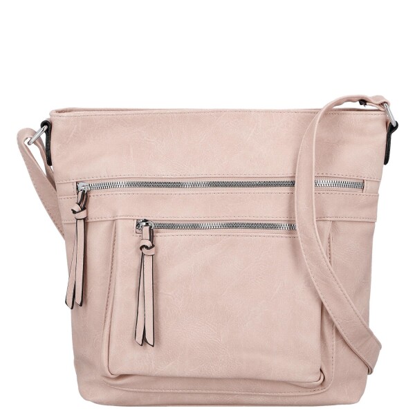 Trendy dámská koženková crossbody kabelka Zeta, růžová