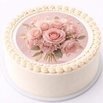 Obrázek Jedlý papír na dort Kytice růží růžová