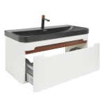 Koupelnová skříňka s umyvadlem a baterií SAT Fusion 97,5x43x45 cm bílá matná mat SATFUSION100WBKMBA SATFUSION100WBKMBA