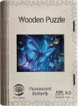 Dřevěné puzzle WOODEN fluorescentní motýl - 300 dílků