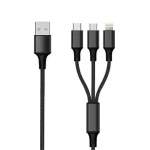 2GO 3v1 černá / Nabíjecí kabel / USB-A na Micro-USB USB-C Lightning / 3 m / 3 A (797154)