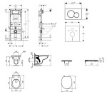 GEBERIT - Duofix Set předstěnové instalace, klozetu Alpha a sedátka, tlačítko Sigma01, alpská bílá SANI11CD3124