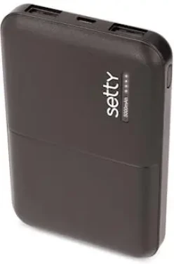 Setty GSM043159 černá / PowerBank 5000 mAh / 5V / 10A / 2x USB-A výstup / 1x USB-C vstup (GSM043159)