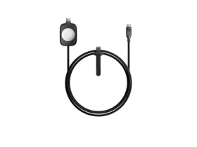 Nomad Universal Pletený Kabel pro Apple Watch 100W 1.5m černá / Univerzální kabel pro Apple Watch Airpods USB-C zaří (NM014780858)