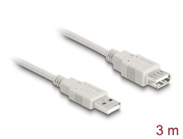 DeLock Kabel USB 2.0 A (M) - USB 2.0 A (F) 3.0m béžová (82240)