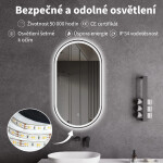CERANO - Koupelnové LED zrcadlo Alto, kovový rám - černá matná - 55x100 CER-NT8144G-55X100
