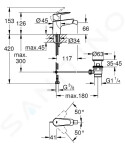 GROHE - Start Edge Bidetová baterie s výpustí, chrom 23345001