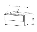 DURAVIT - L-Cube Umyvadlová skříňka 55x102x48 cm, 2 zásuvky, lesklá bílá LC624202222