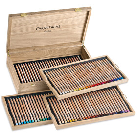 Caran d'Ache, 6901.900, Luminance, umělecké pastelky nejvyšší kvality v dřevěné kazetě, 100 ks