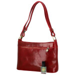 Módní dámská kožená kabelka na rameno Delami Vera Pelle Darlin, červená