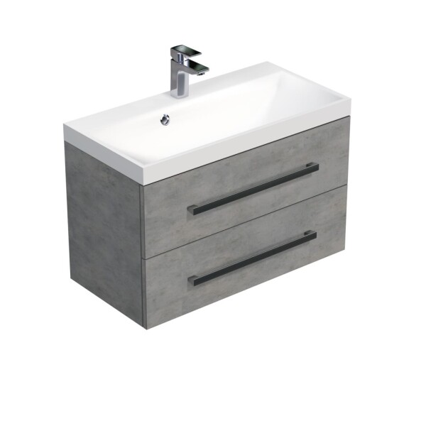 Koupelnová skříňka s umyvadlem SAT Cube Way 80x53x40 cm beton CUBE280ZBE CUBE280ZBE