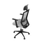 Židle kancelářská, šedá MESH síťovina, šedá látka, plastový kříž, synchronní mechanismus, kolečka pro tvrdé povrchy