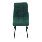 Židle jídelní, zelená látka, černý kov