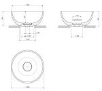 OMNIRES - SHELL M+ umyvadlo na desku, O35 cm, popelavě šedá matná SHELL350UNAG