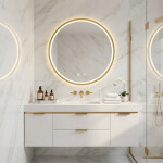 REA - Zrcadlo LED 90cm MMJ BRUSH ROSE GOLD HOM-05510