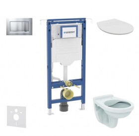 GEBERIT - Duofix Set předstěnové instalace, klozet Alpha se sedátkem, tlačítko Sigma30, chrom mat/chrom SANI11CD2101