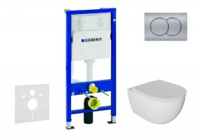 GEBERIT - Duofix Set předstěnové instalace, klozetu Oudee a sedátka softclose, tlačítko Delta01, matný chrom SANI11CA1125