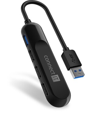 CONNECT IT USB-A hub USB 3.0 / externí / černá (CHU-4000-BK)