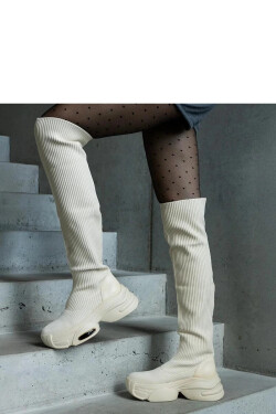 Dámské kozačky LG499 smetanové - Solea 39